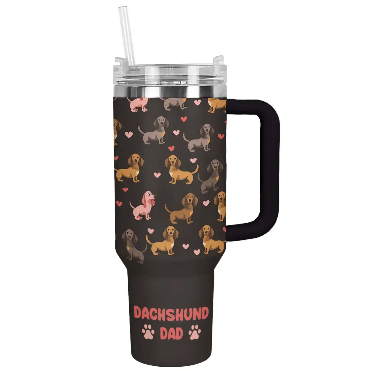 Dog Custom Stanley Quencher 40oz Stainless Steel Tumbler With Handle