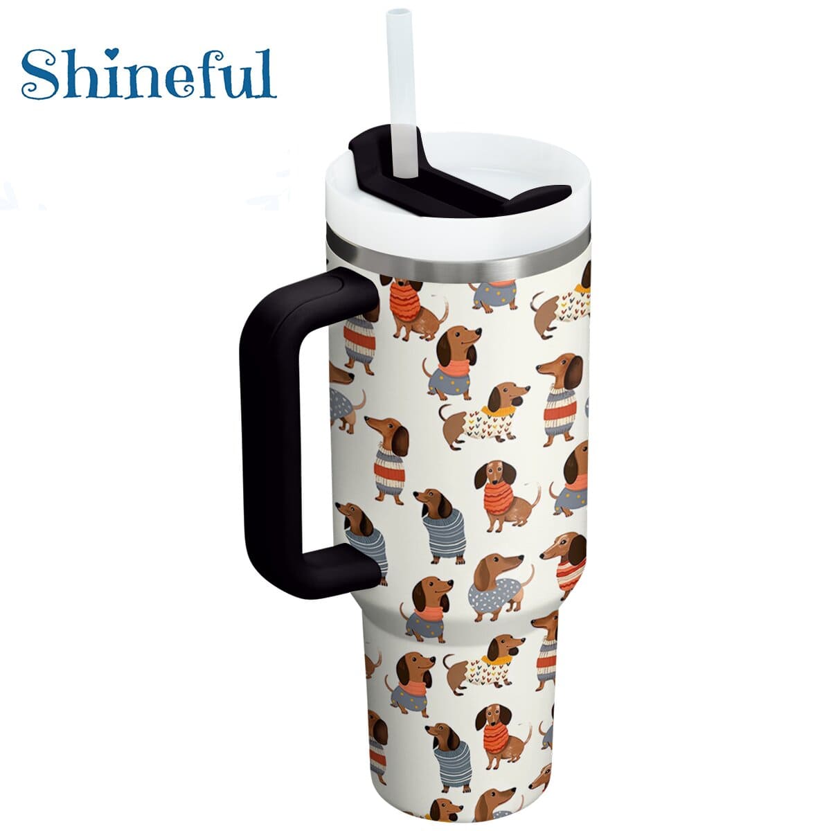 Dog Custom Stanley Quencher 40oz Stainless Steel Tumbler With Handle