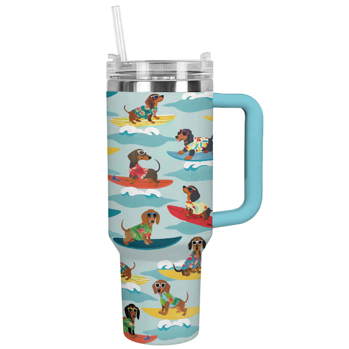 Dog Custom Stanley Quencher 40oz Stainless Steel Tumbler With Handle