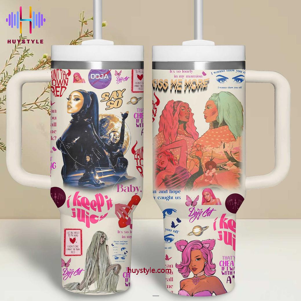 Doja Cat Music Custom Stanley Quencher 40oz Stainless Steel Tumbler With Handle