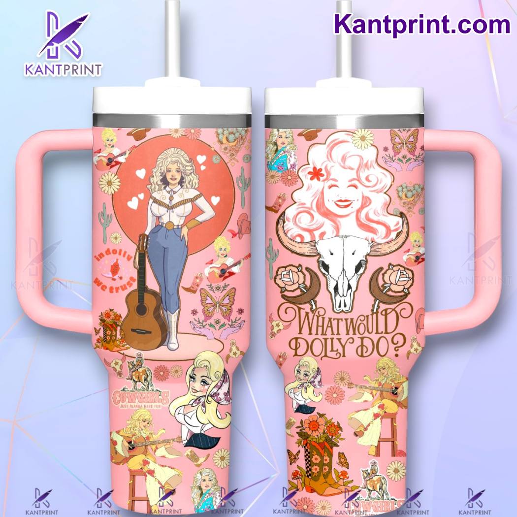 Dolly Parton Music Custom Stanley Quencher 40oz Stainless Steel Tumbler With Handle