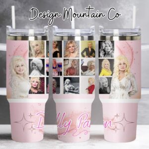 Dolly Parton Music Custom Stanley Quencher 40oz Stainless Steel Tumbler With Handle