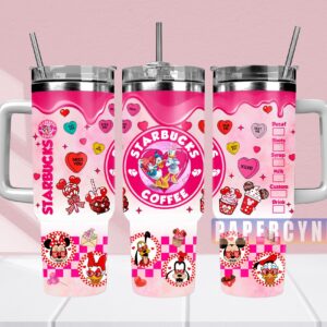 Donald And Daisy Custom Stanley Quencher 40oz Stainless Steel Tumbler With Handle