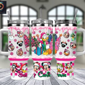 Donald Duck And Friends Disney Cartoon Custom Stanley Quencher 40oz Stainless Steel Tumbler With Handle
