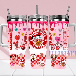 Donald Duck Custom Stanley Quencher 40oz Stainless Steel Tumbler With Handle