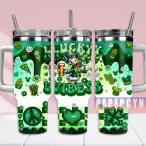 Donald Duck Custom Stanley Quencher 40oz Stainless Steel Tumbler With Handle