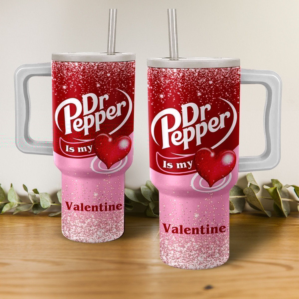 Dr Pepper Drinks Custom Stanley Quencher 40oz Stainless Steel Tumbler With Handle