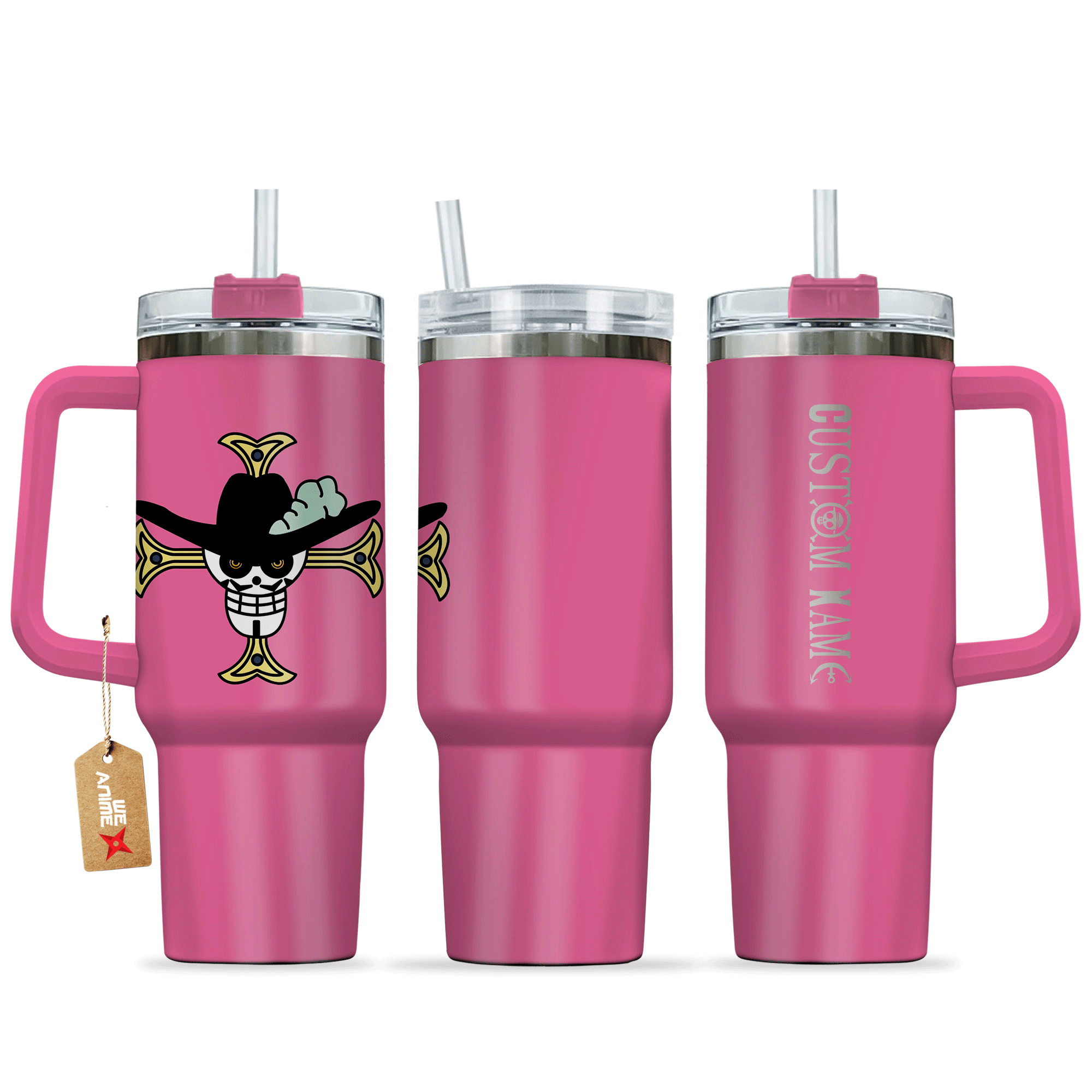 Dracule Mihawk One Piece Anime Custom Stanley Quencher 40oz Stainless Steel Tumbler With Handle