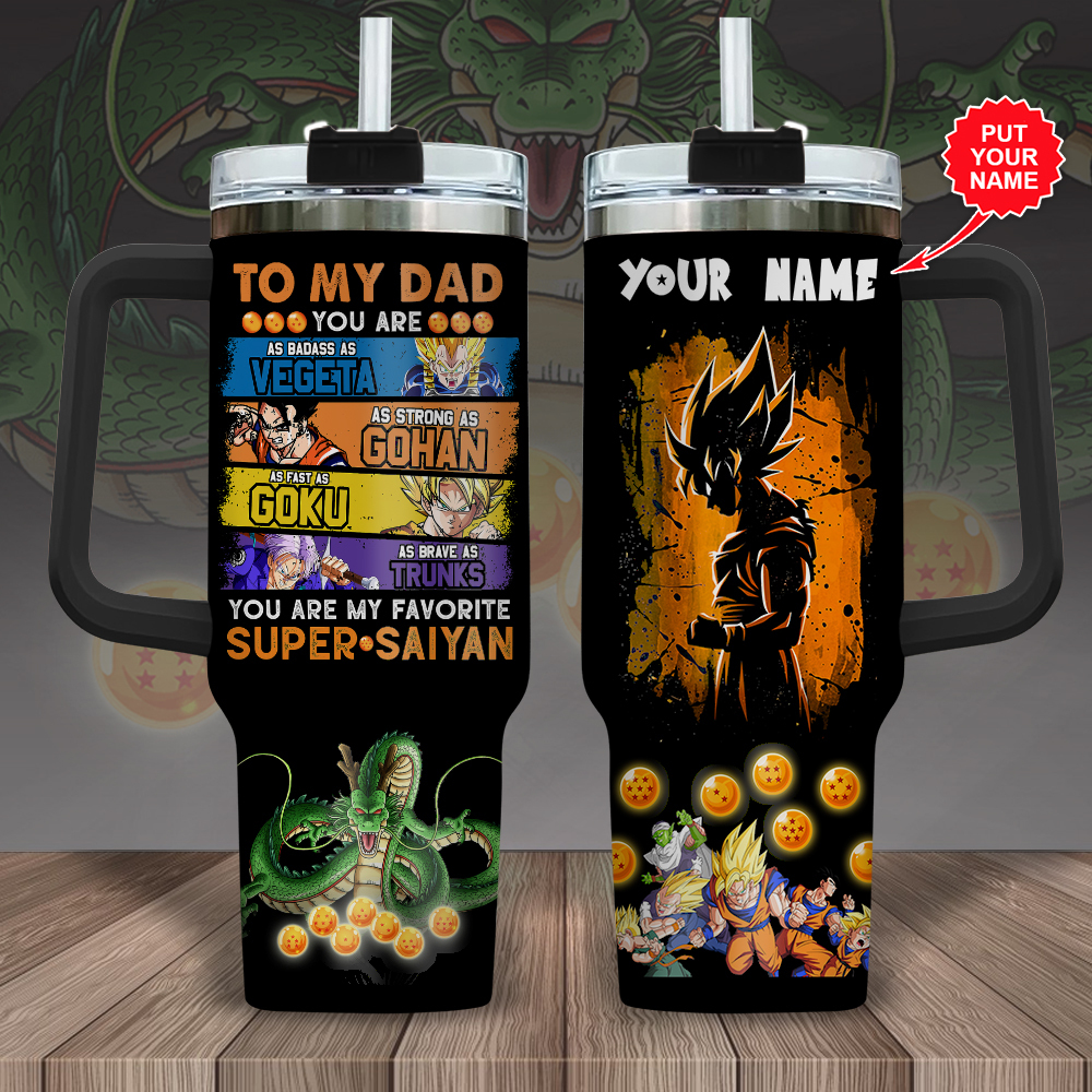 Dragon Ball Anime Custom Stanley Quencher 40oz Stainless Steel Tumbler With Handle