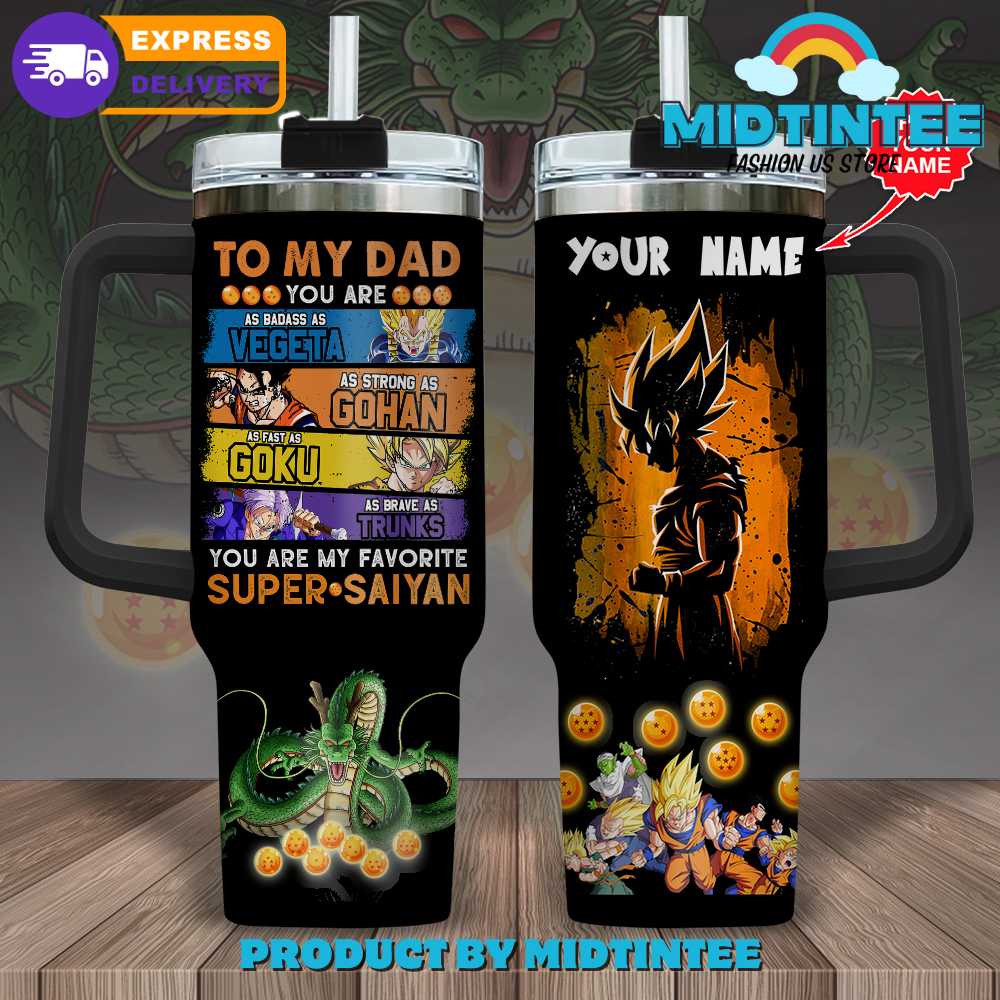 Dragon Ball Cartoon Custom Stanley Quencher 40oz Stainless Steel Tumbler With Handle