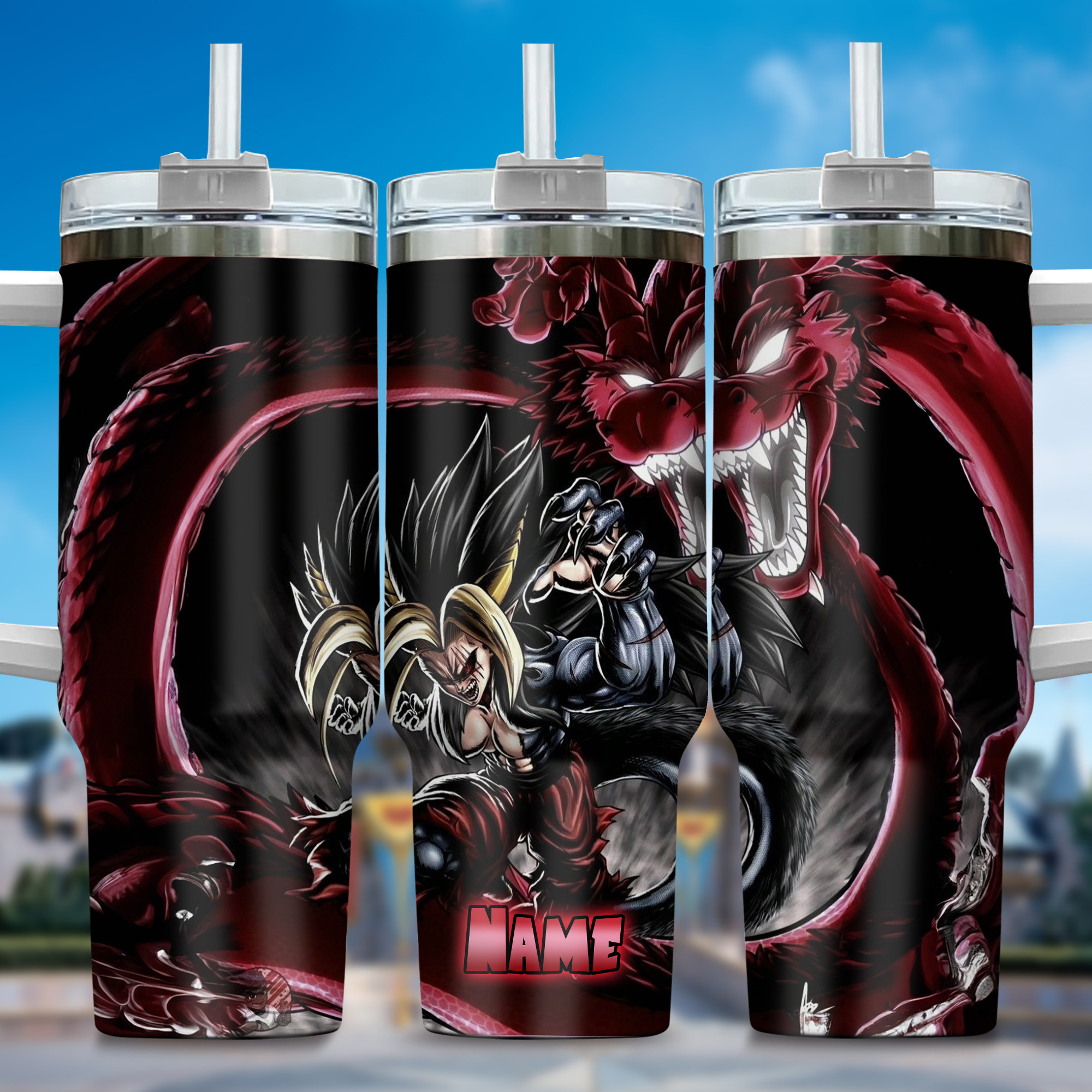 Dragon Ball Z Movies Custom Stanley Quencher 40oz Stainless Steel Tumbler With Handle
