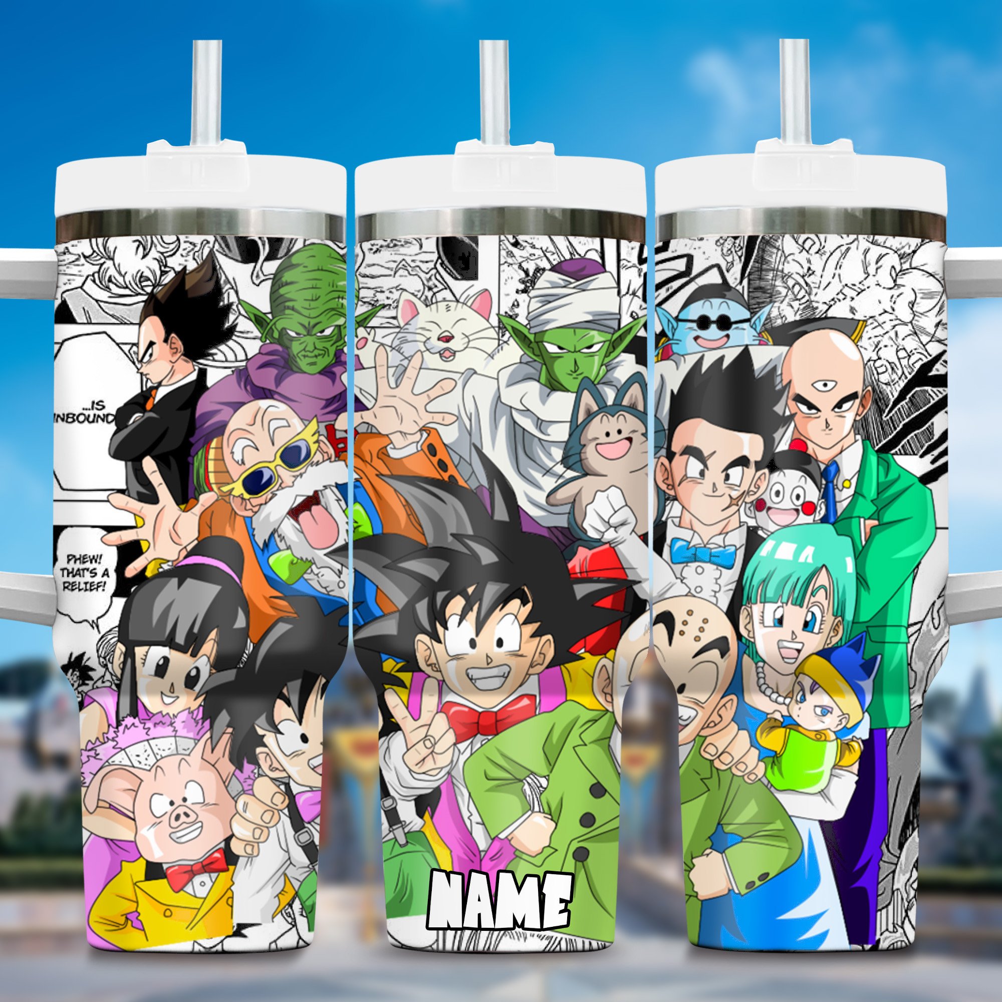 Dragon Ball Z Movies Custom Stanley Quencher 40oz Stainless Steel Tumbler With Handle