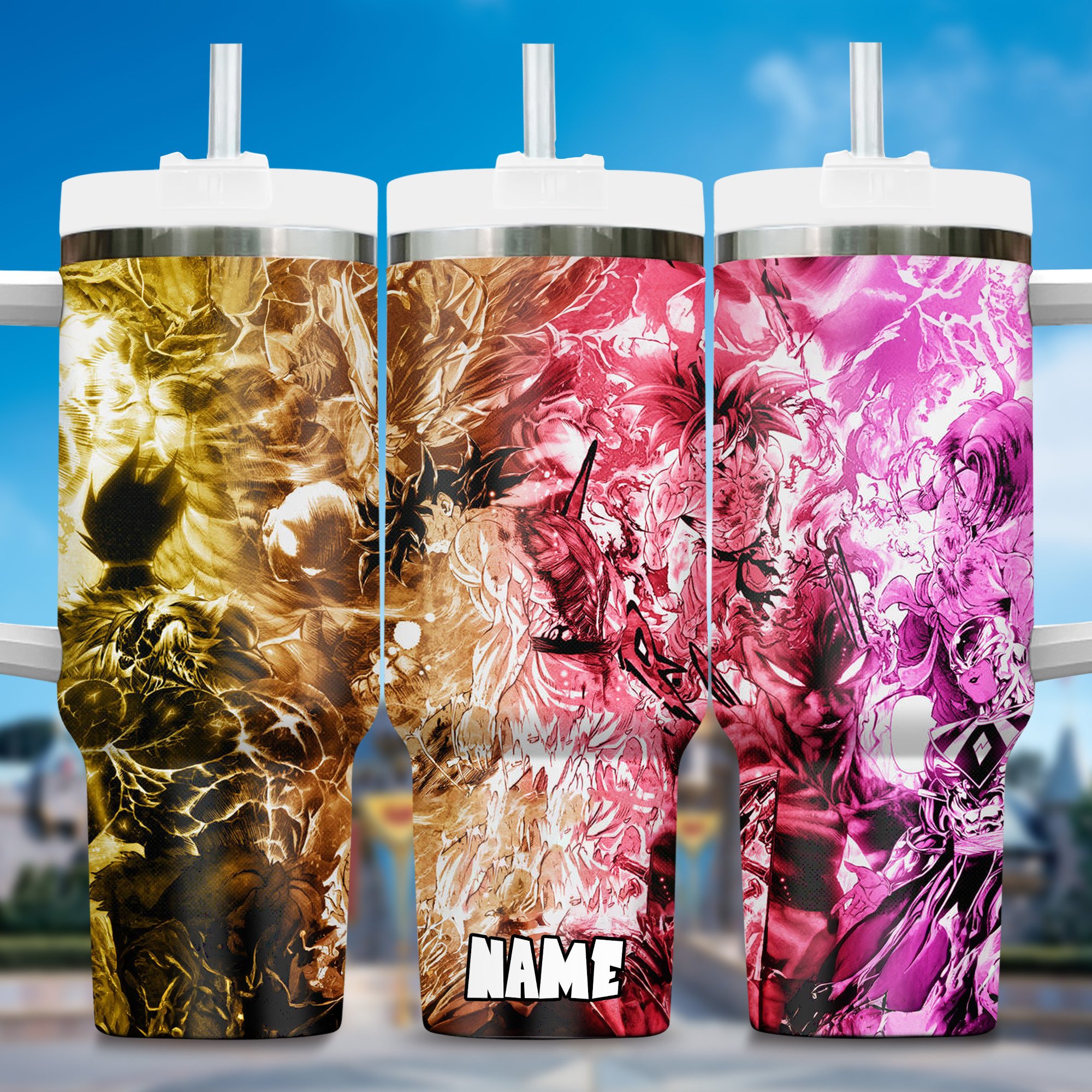 Dragon Ball Z Movies Custom Stanley Quencher 40oz Stainless Steel Tumbler With Handle