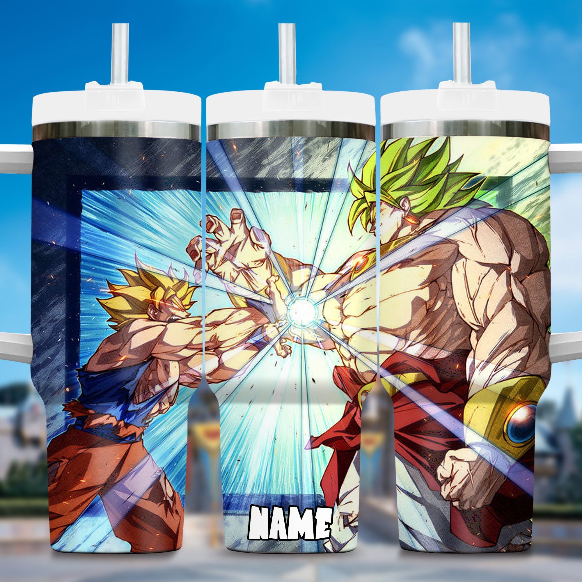 Dragon Ball Z Movies Custom Stanley Quencher 40oz Stainless Steel Tumbler With Handle