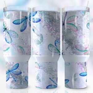 Dragonfly Custom Stanley Quencher 40oz Stainless Steel Tumbler With Handle