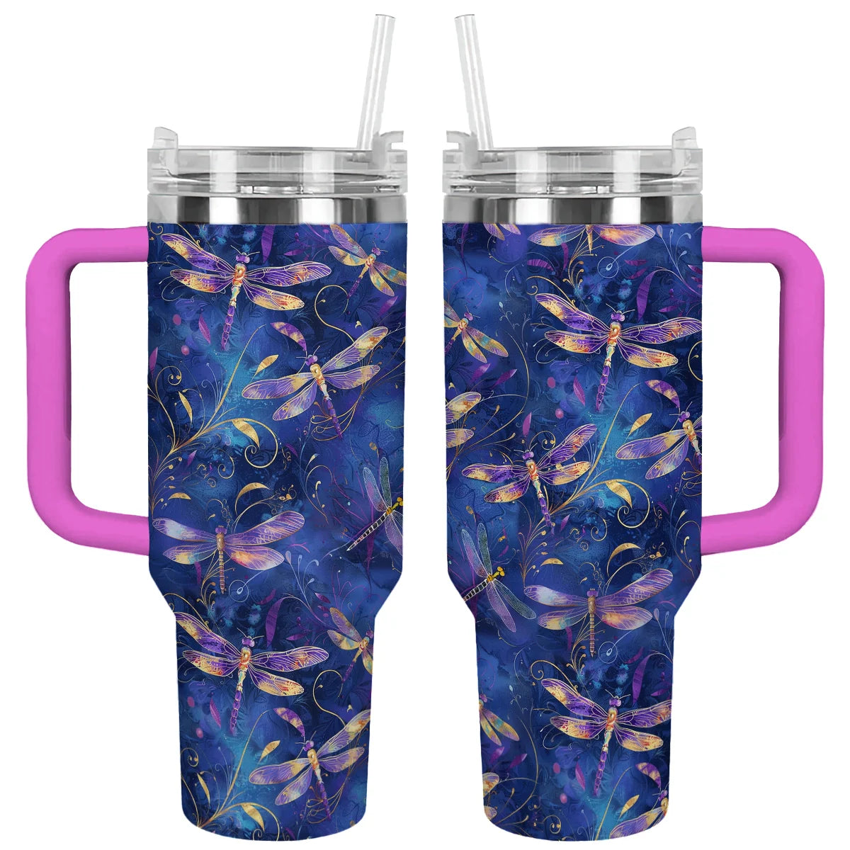 Dragonfly Custom Stanley Quencher 40oz Stainless Steel Tumbler With Handle