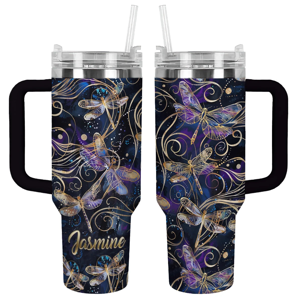 Dragonfly Custom Stanley Quencher 40oz Stainless Steel Tumbler With Handle