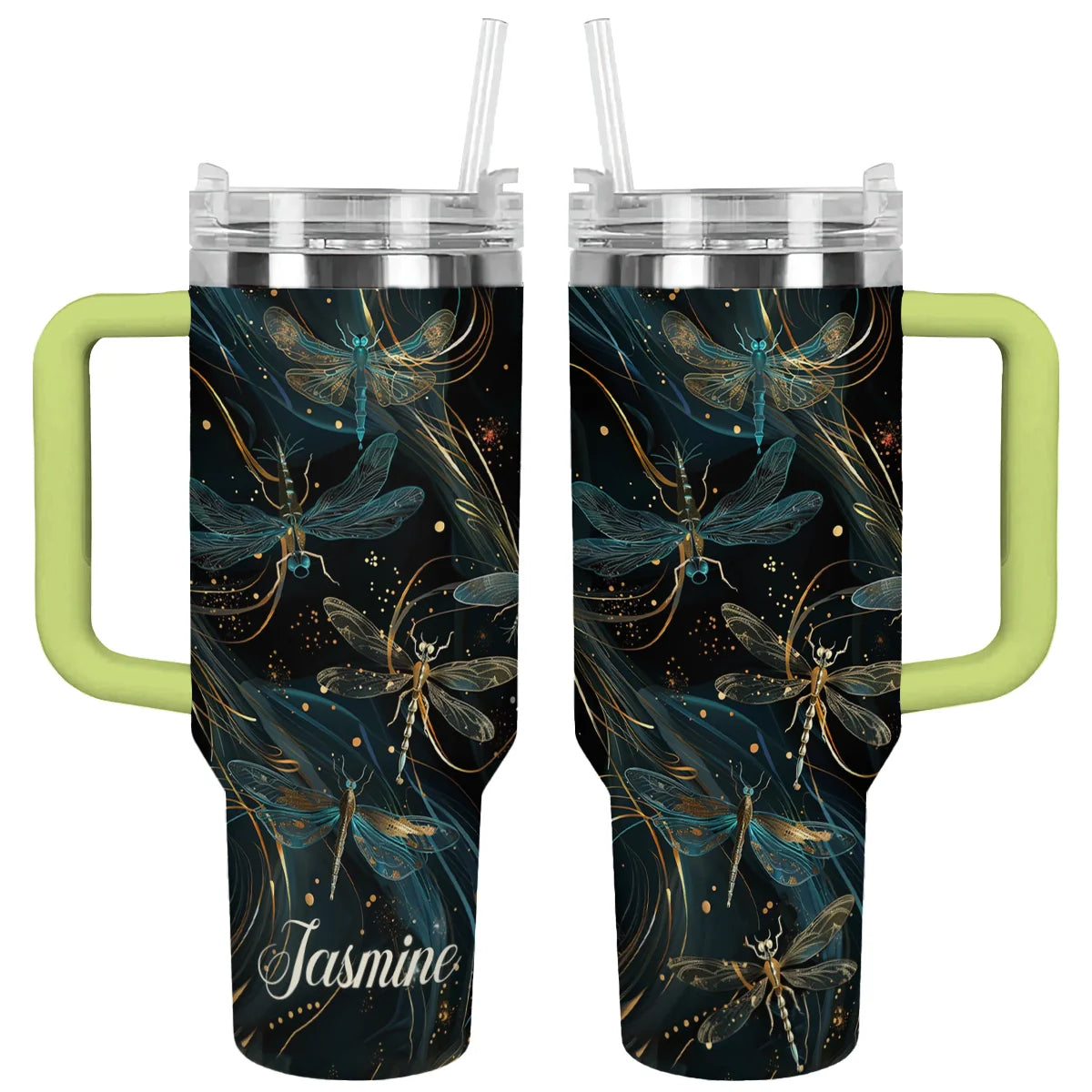 Dragonfly Custom Stanley Quencher 40oz Stainless Steel Tumbler With Handle