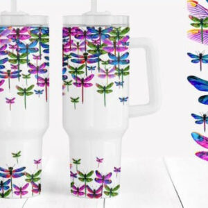 Dragonfly Custom Stanley Quencher 40oz Stainless Steel Tumbler With Handle