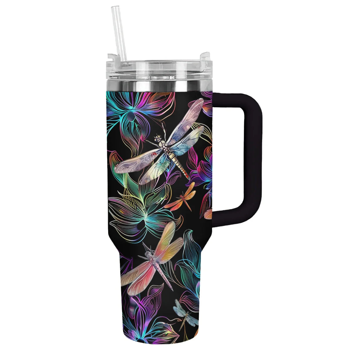Dragonfly Custom Stanley Quencher 40oz Stainless Steel Tumbler With Handle