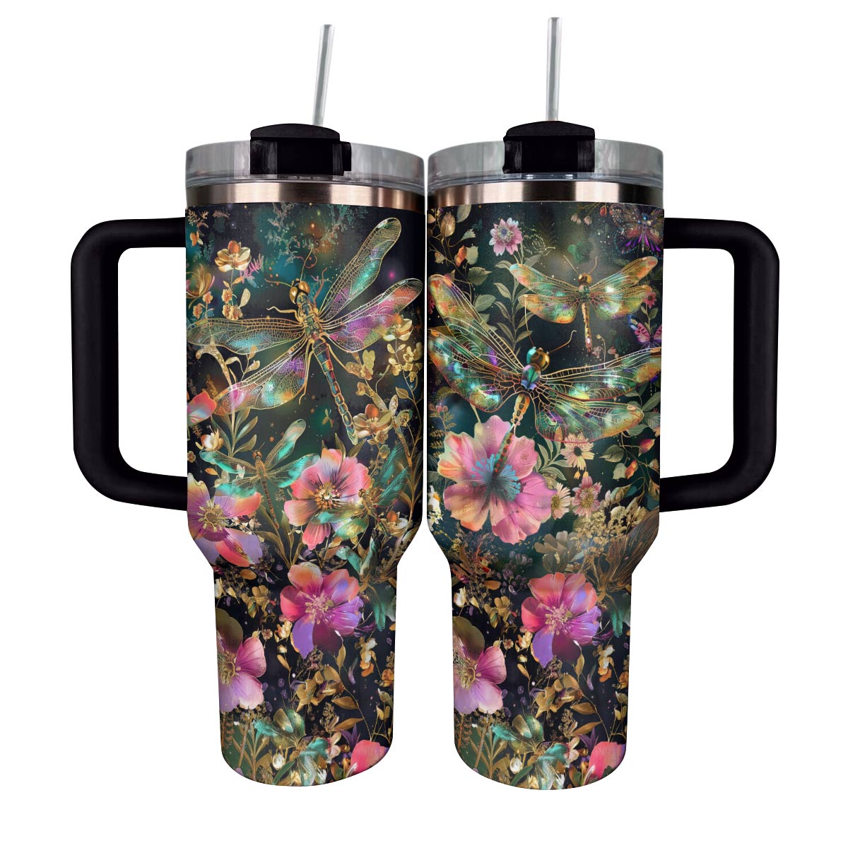 Dragonfly Custom Stanley Quencher 40oz Stainless Steel Tumbler With Handle