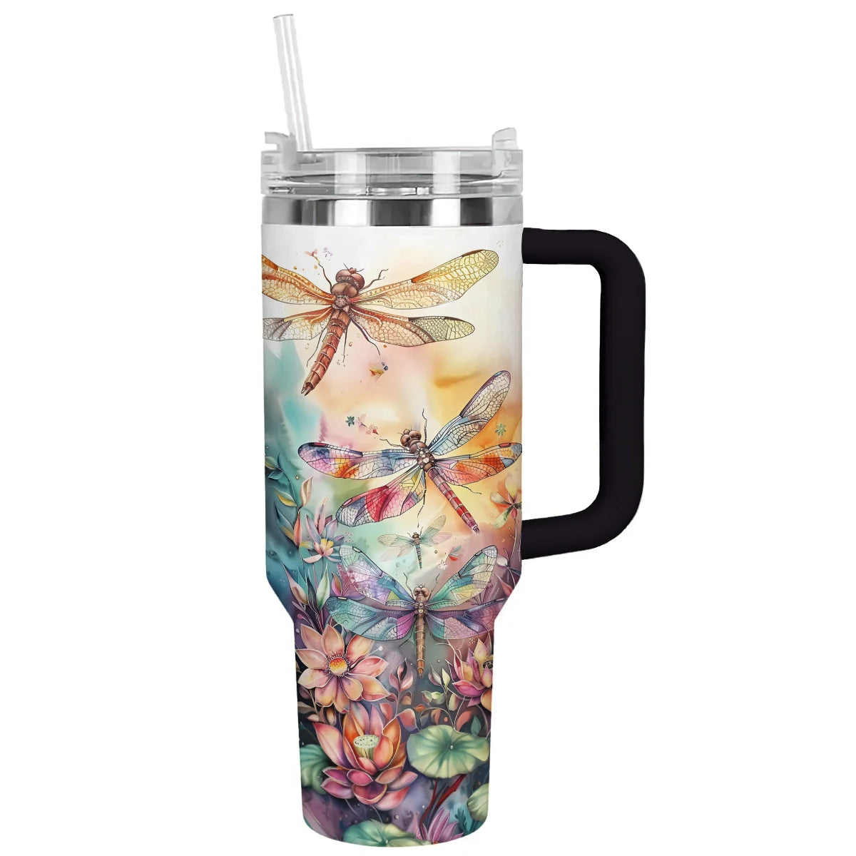 Dragonfly Custom Stanley Quencher 40oz Stainless Steel Tumbler With Handle