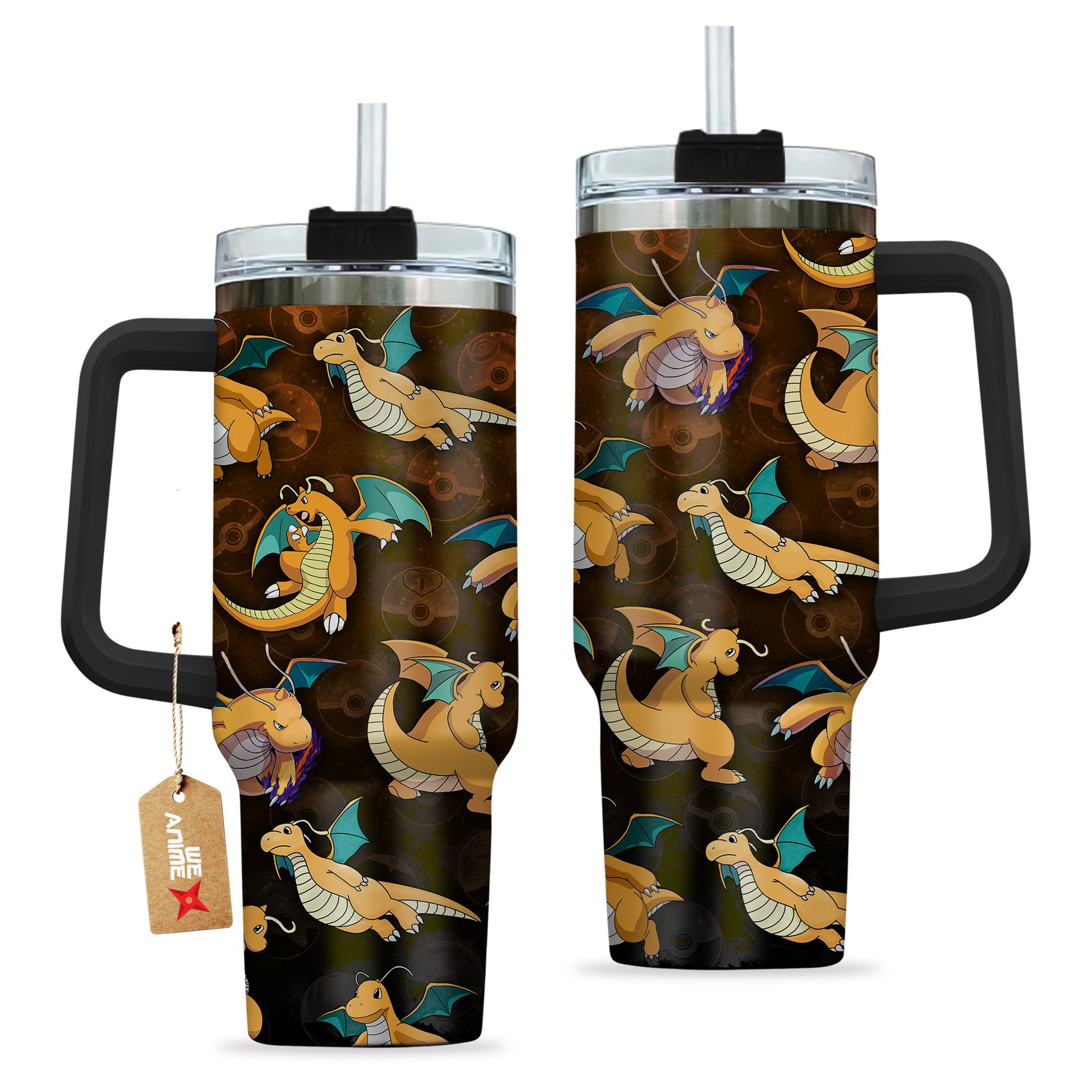 Dragonite Pokemon Anime Custom Stanley Quencher 40oz Stainless Steel Tumbler With Handle