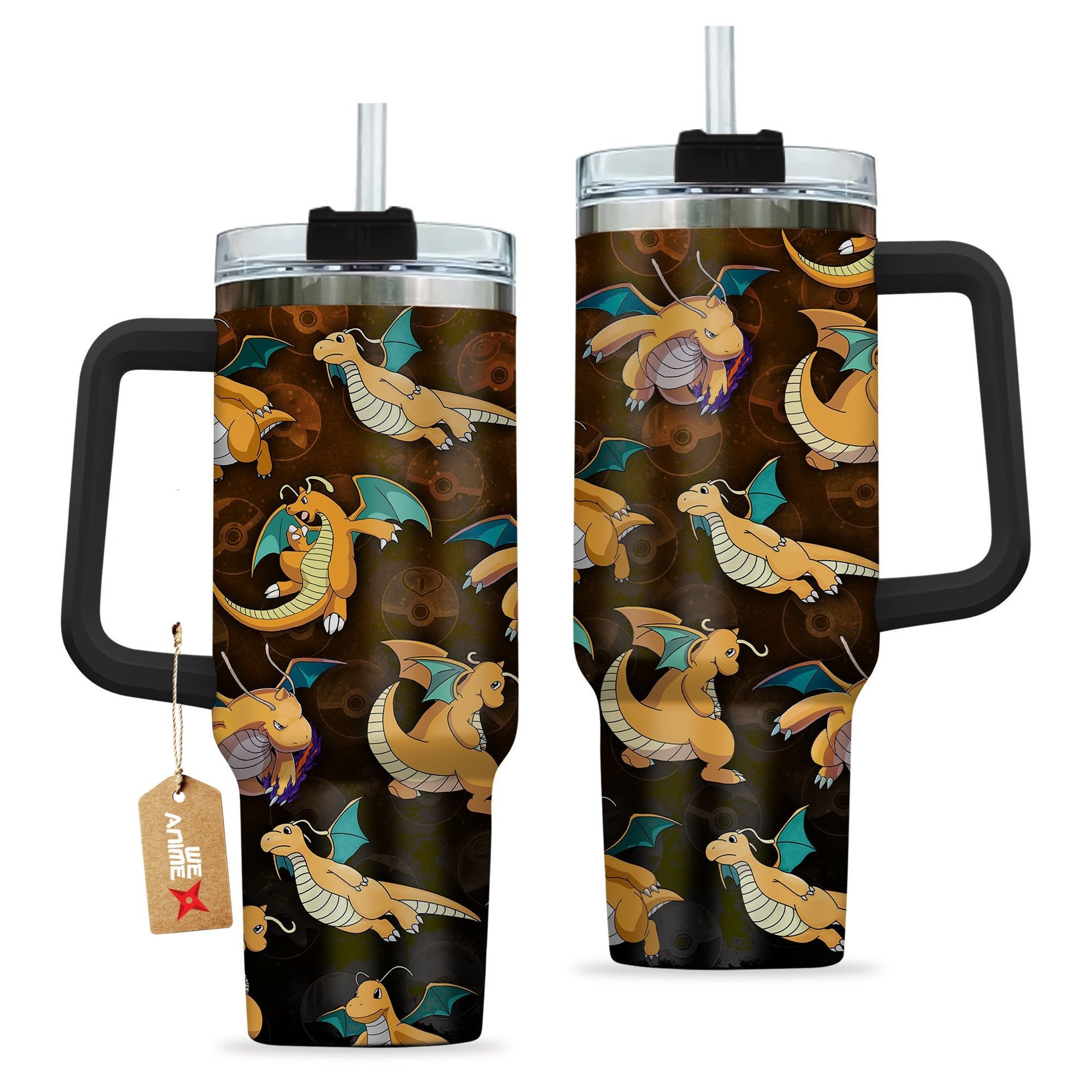 Dragonite Pokemon Anime Custom Stanley Quencher 40oz Stainless Steel Tumbler With Handle