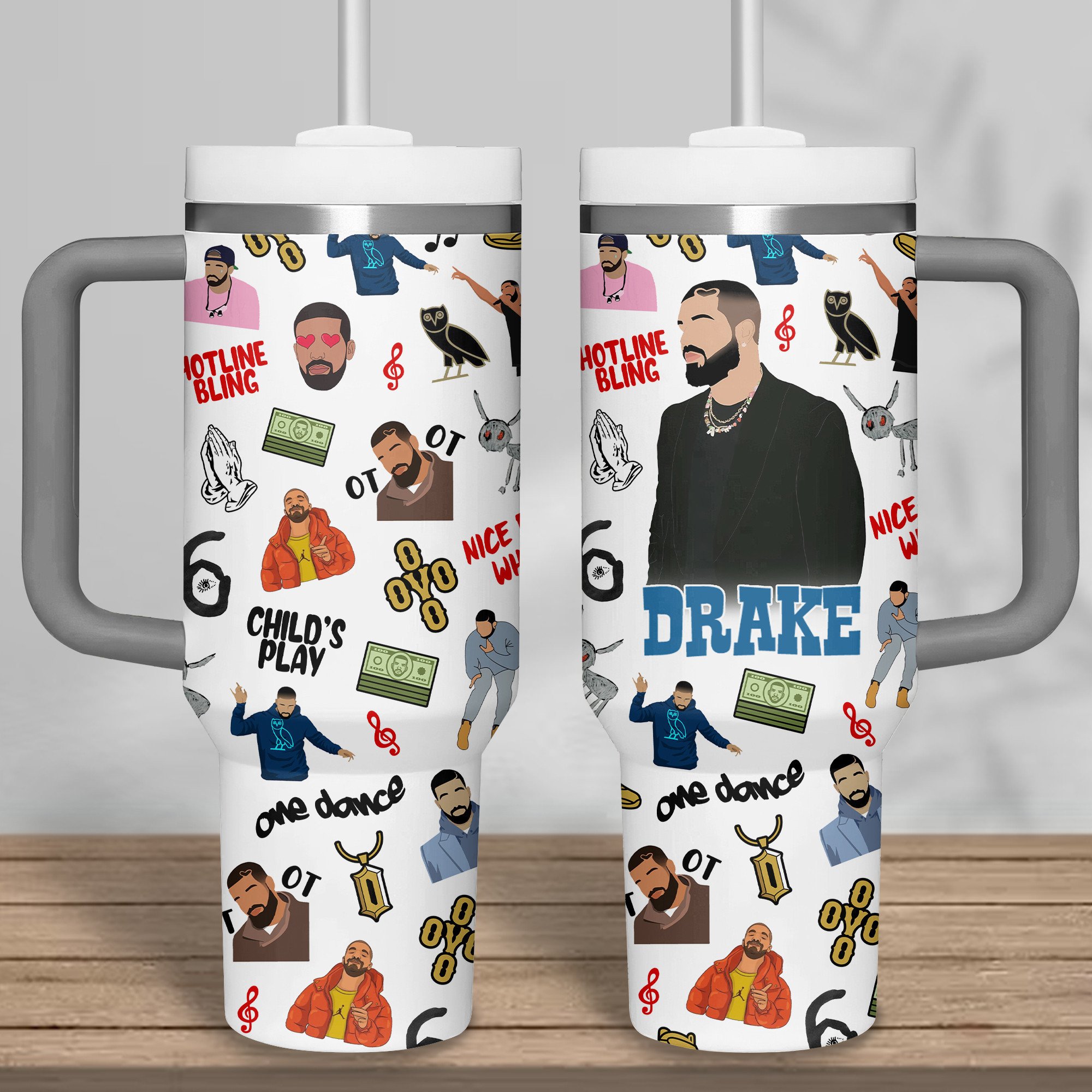 Drake Music Custom Stanley Quencher 40oz Stainless Steel Tumbler With Handle