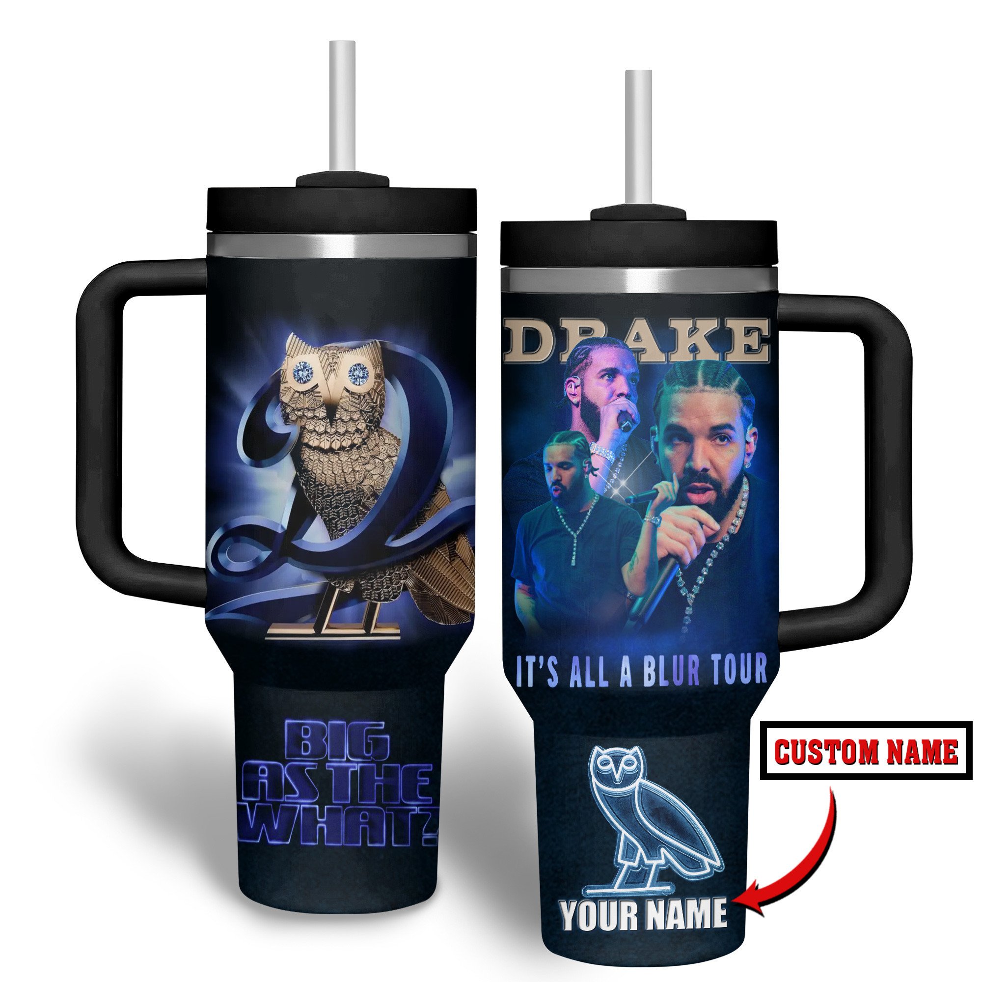 Drake Music Custom Stanley Quencher 40oz Stainless Steel Tumbler With Handle