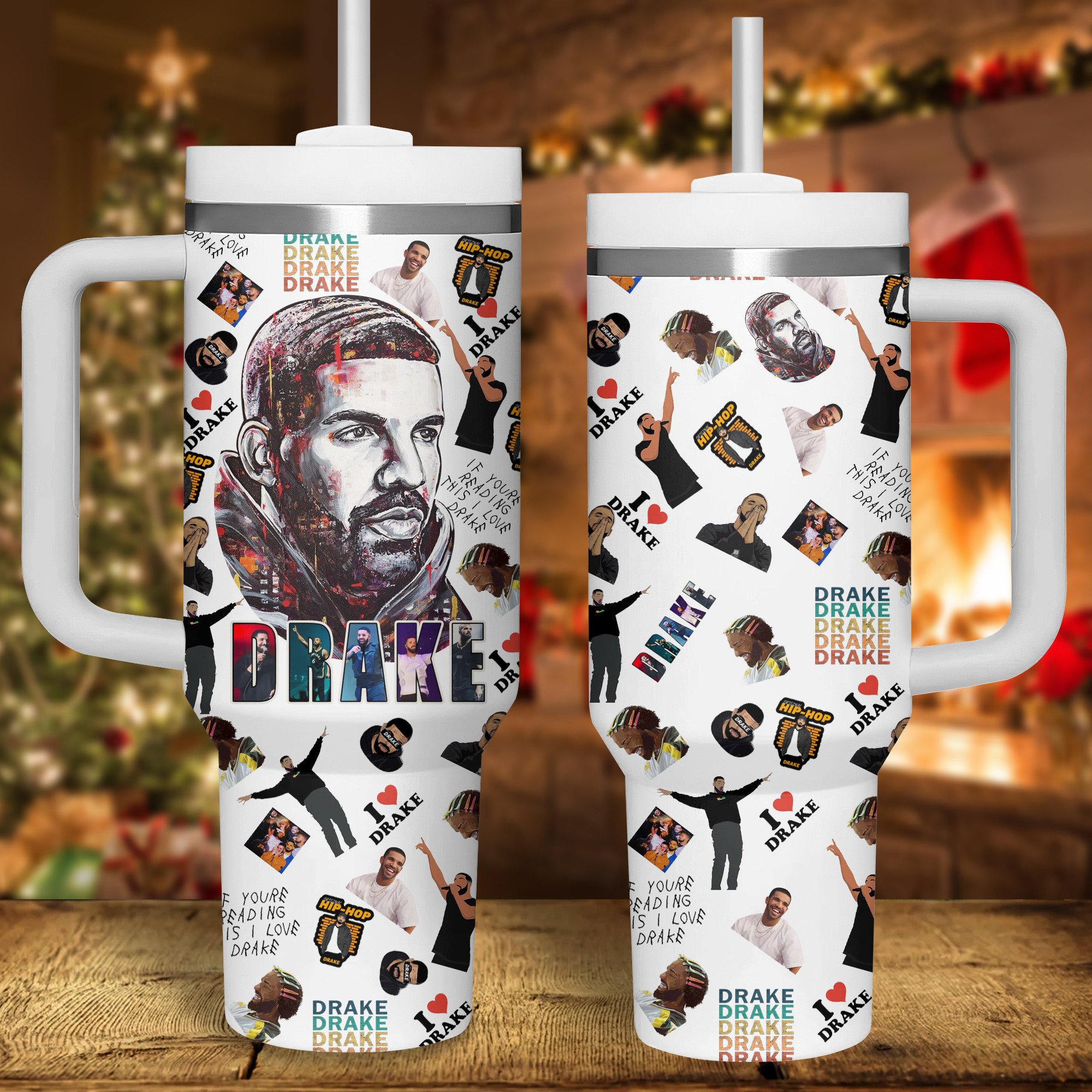 Drake Music Custom Stanley Quencher 40oz Stainless Steel Tumbler With Handle