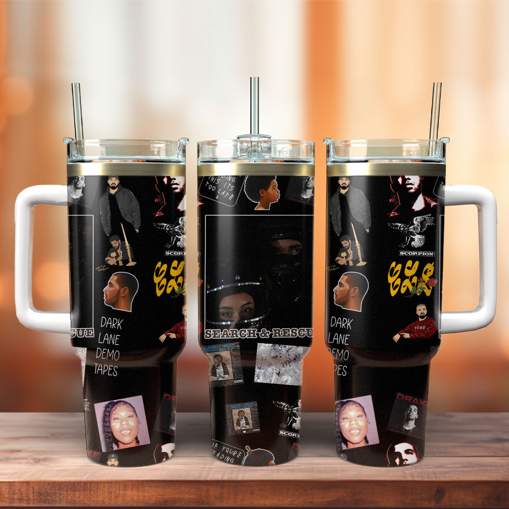Drake Rapper Music Custom Stanley Quencher 40oz Stainless Steel Tumbler With Handle