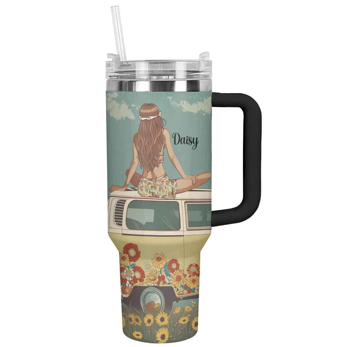 Dreaming Girl Custom Stanley Quencher 40oz Stainless Steel Tumbler With Handle