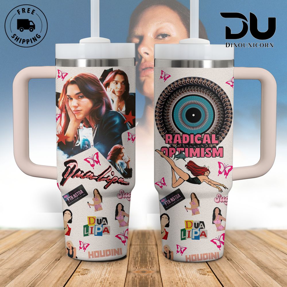 Dua Lipa Music Custom Stanley Quencher 40oz Stainless Steel Tumbler With Handle
