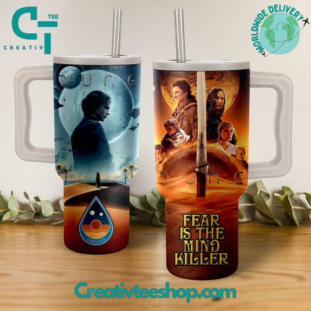 Dune Movies Custom Stanley Quencher 40oz Stainless Steel Tumbler With Handle