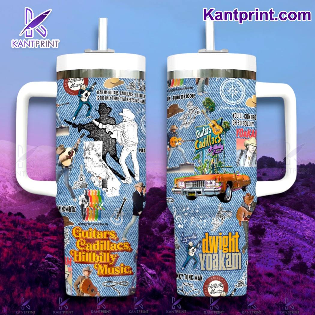 Dwight Yoakam Music Custom Stanley Quencher 40oz Stainless Steel Tumbler With Handle