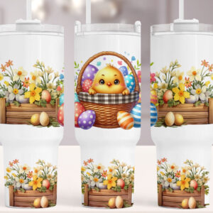 Easter Duck Custom Stanley Quencher 40oz Stainless Steel Tumbler With Handle