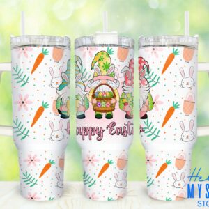 Easter Gnomes Custom Stanley Quencher 40oz Stainless Steel Tumbler With Handle