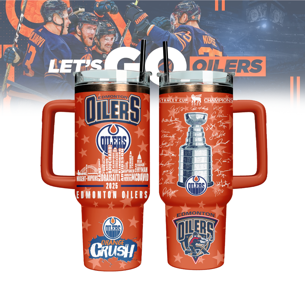 Edmonton Oilers Custom Stanley Quencher 40oz Stainless Steel Tumbler With Handle