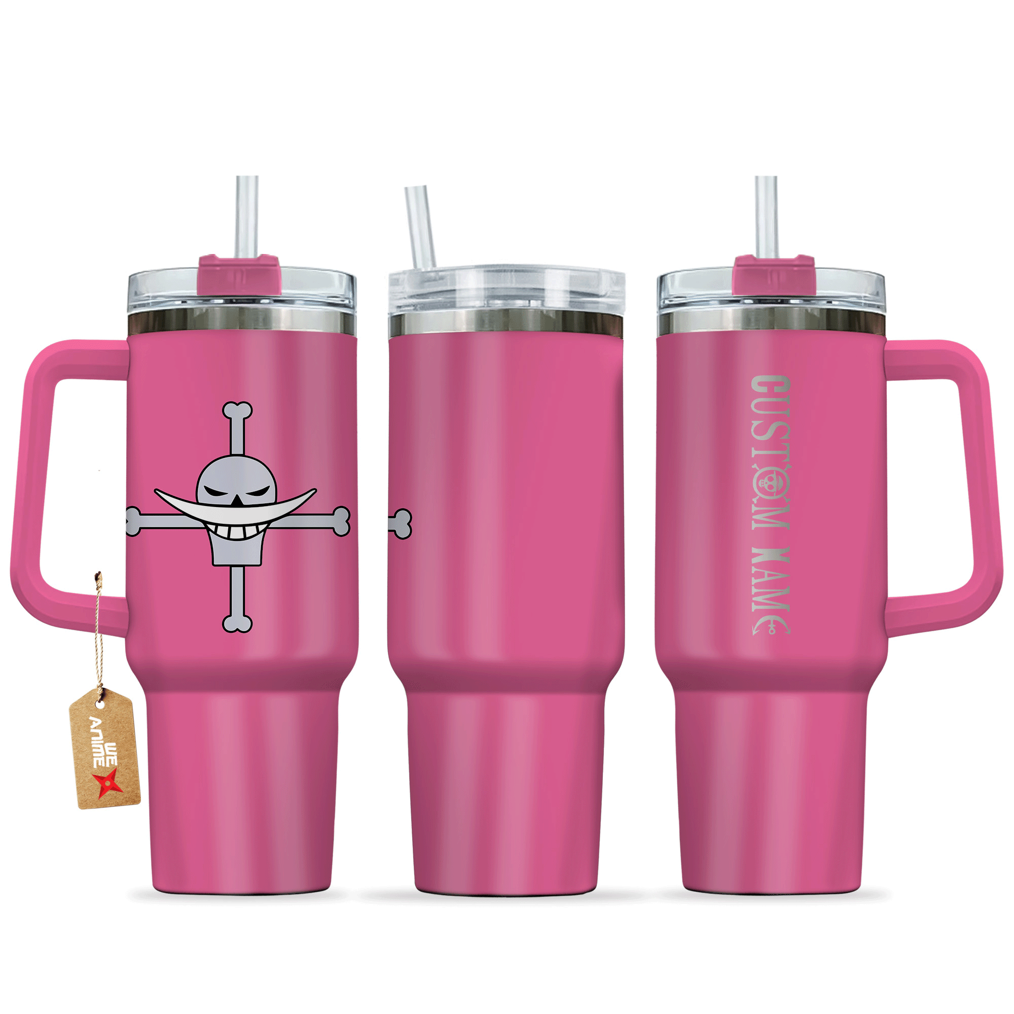 Edward Newgate Whitebeard One Piece Anime Custom Stanley Quencher 40oz Stainless Steel Tumbler With Handle