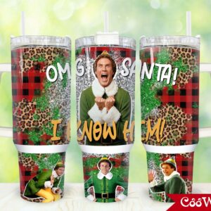 Elf Christmas Movies Custom Stanley Quencher 40oz Stainless Steel Tumbler With Handle