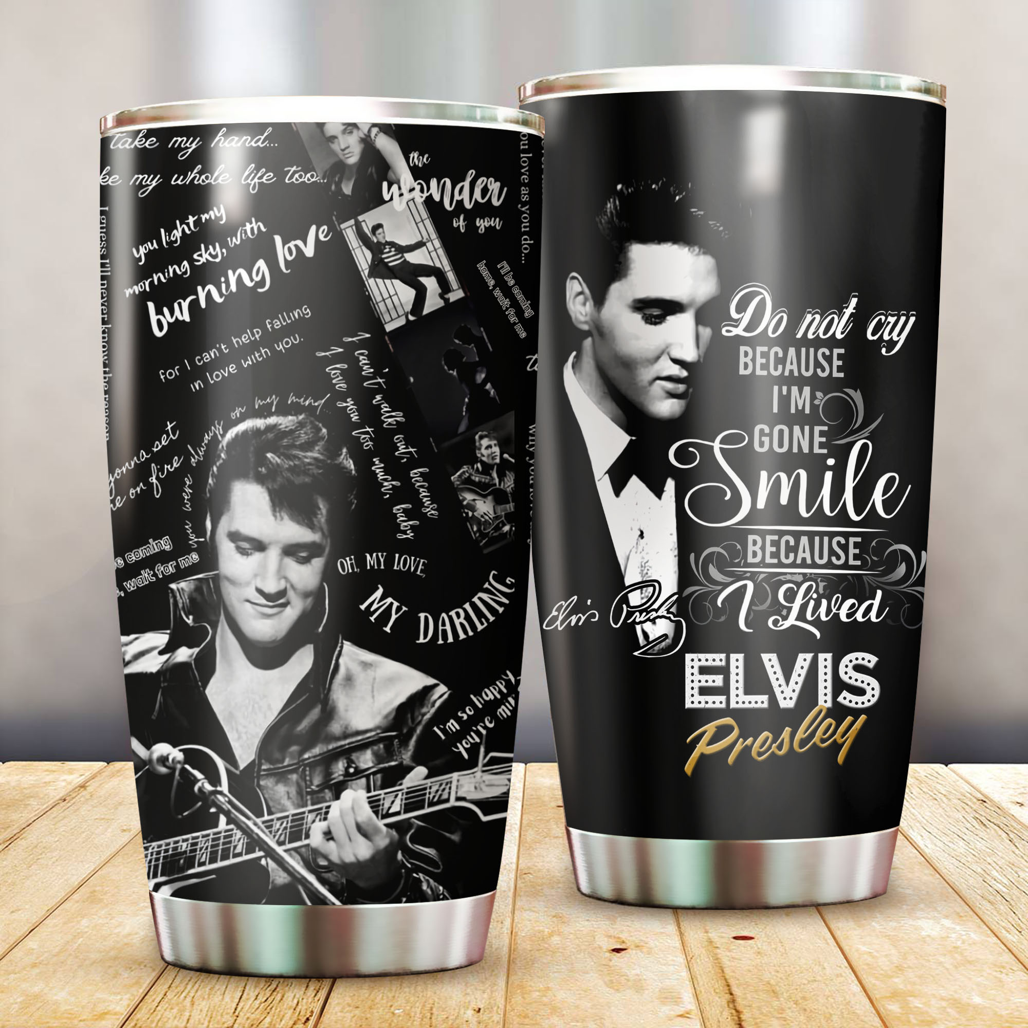 Elvis Presley Music Custom Stanley Quencher 40oz Stainless Steel Tumbler With Handle