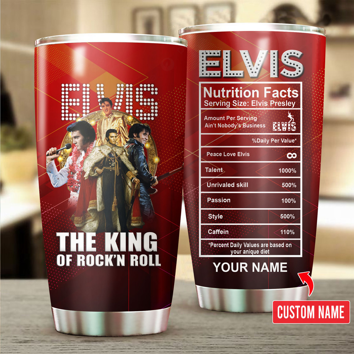 Elvis Presley Music Custom Stanley Quencher 40oz Stainless Steel Tumbler With Handle