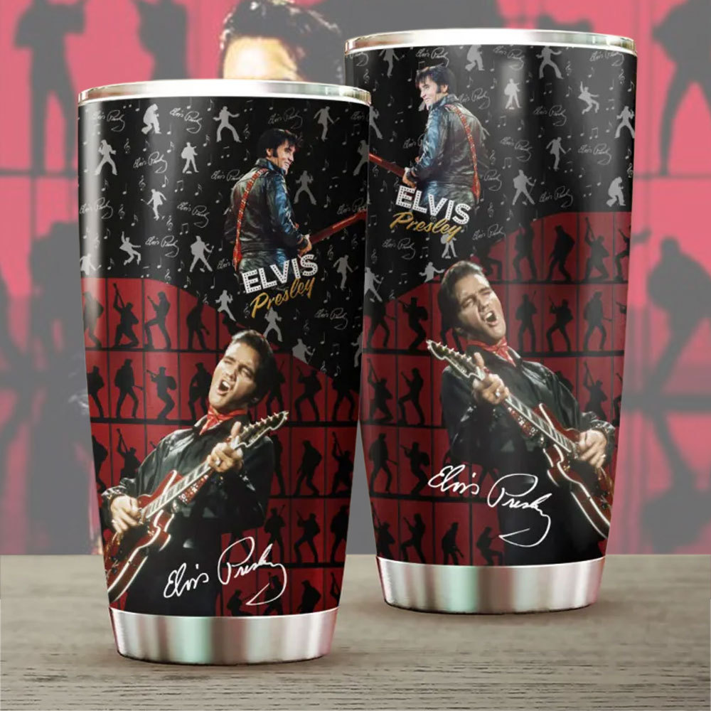 Elvis Presley Music Custom Stanley Quencher 40oz Stainless Steel Tumbler With Handle
