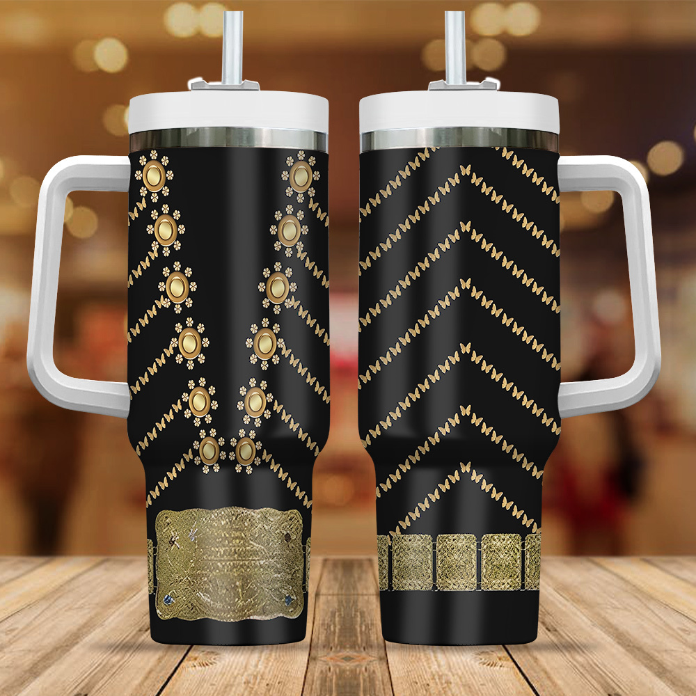 Elvis Presley Music Custom Stanley Quencher 40oz Stainless Steel Tumbler With Handle