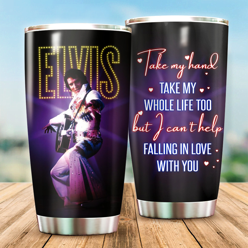 Elvis Presley Music Custom Stanley Quencher 40oz Stainless Steel Tumbler With Handle