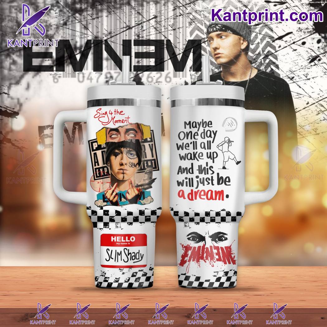 Eminem Music Custom Stanley Quencher 40oz Stainless Steel Tumbler With Handle
