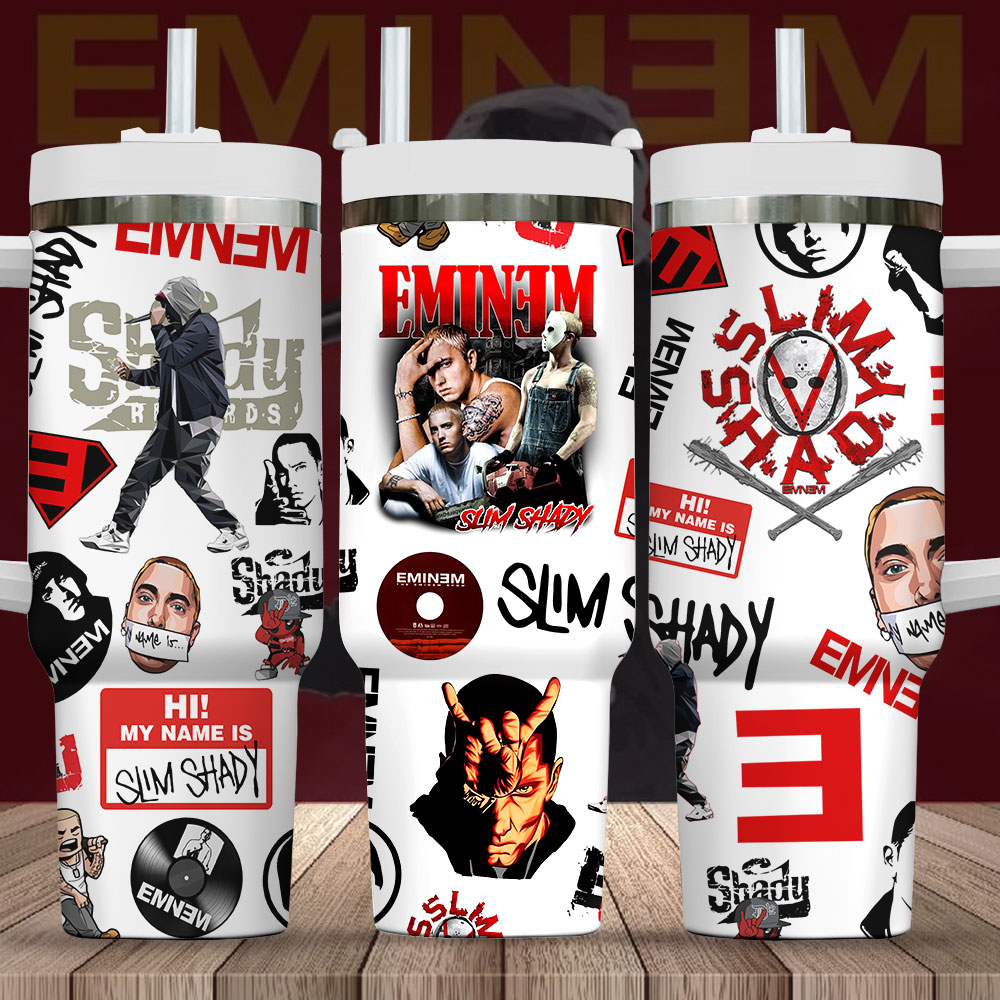 Eminem Music Custom Stanley Quencher 40oz Stainless Steel Tumbler With Handle