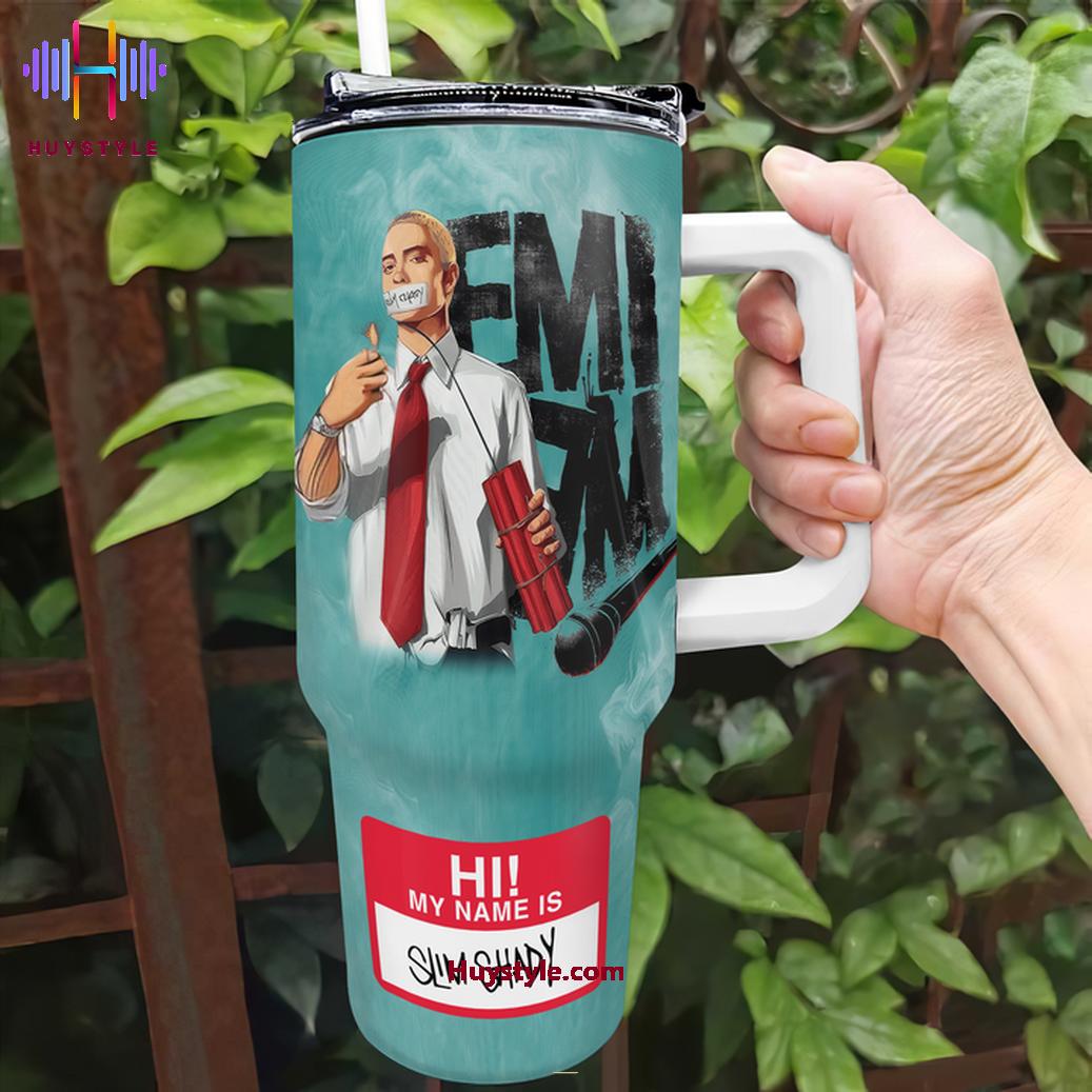 Eminem Music Custom Stanley Quencher 40oz Stainless Steel Tumbler With Handle