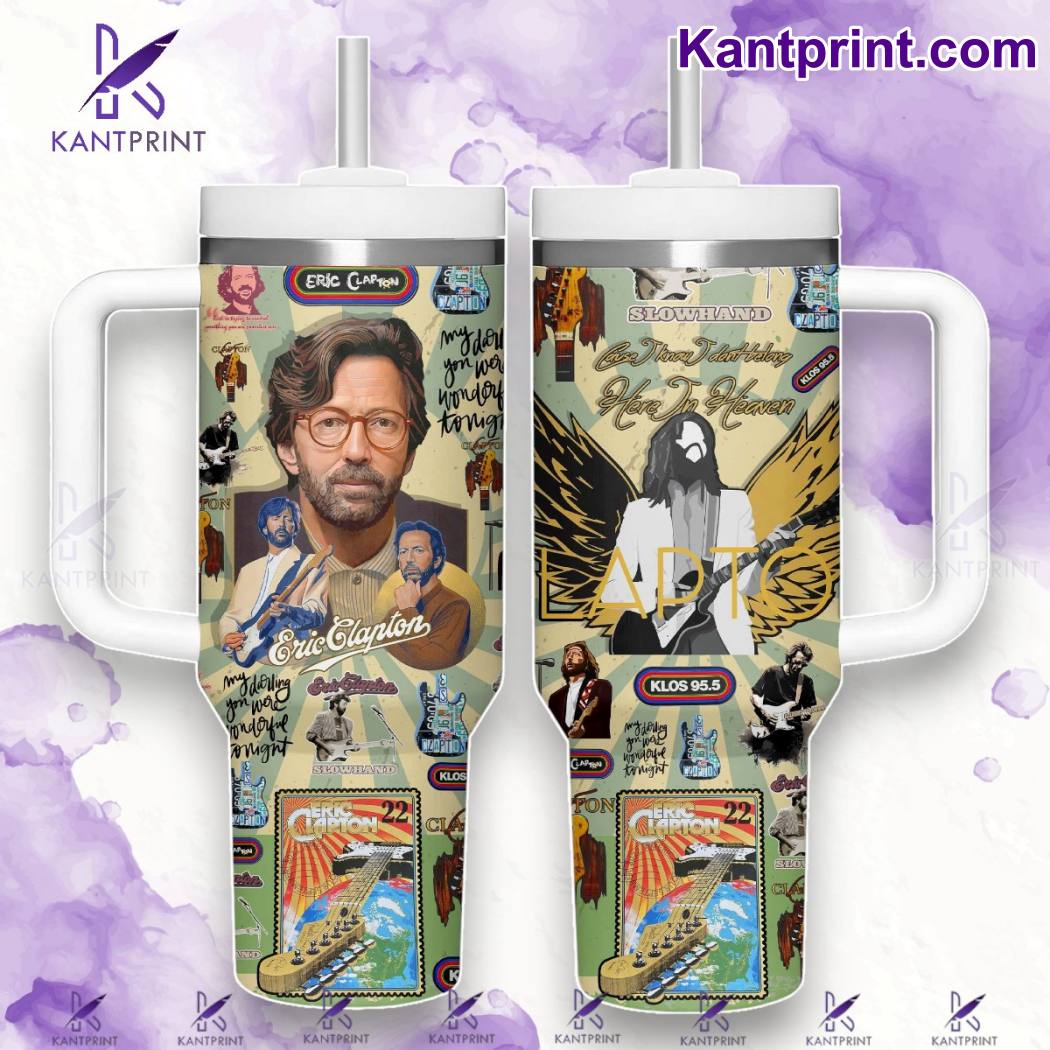 Eric Clapton Music Custom Stanley Quencher 40oz Stainless Steel Tumbler With Handle